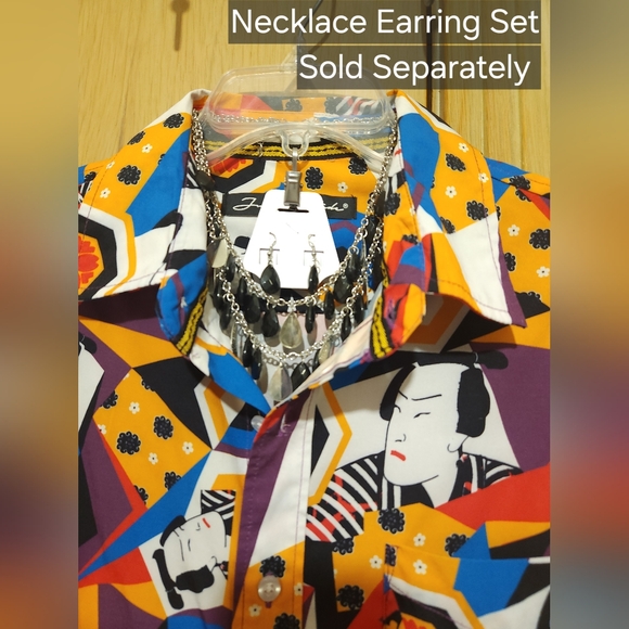 Just Attitude Mens Med Shirt Samari Grafic Design Button-down Womens L - Picture 5 of 10